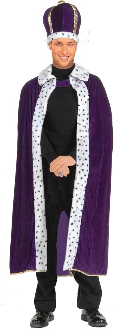 Rubies Men's King Robe and Crown Set, One Size for Themed Parties and Halloween (Purple)