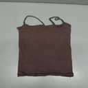 SUUKSESS Women Sexy Square Neck Tank Top Summer Y2K Going Out Basic Cami Shirt (Small, 01 Brown)