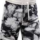 Mylldey Mens Shorts Casual Relaxed Fit Men's Walk Elastic Waist Drawstring Flat Front Shorts (Black, XL)
