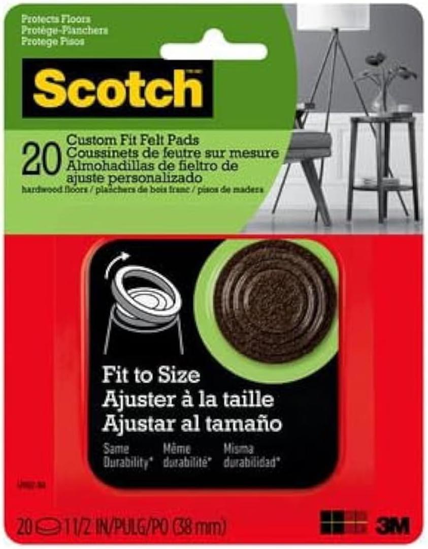 3M SP8 Scotch Felt Pads Pack: 1-1/2 in. Custom fit / 20-Pack (Brown) / 20-Pack