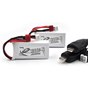 Coonyard (2-Pack) 11.1V 1200mAh 30C LiPo Battery with T-Plug Replacement for WLtoys WL915 WL915-A RC Racing Boat