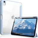 Case for iPad Air 11 Inch M4/M3/M2 2026/2025/2024, iPad Air 5th/4th Generation 10.9 Inch 2022/2020 with Pencil Holder, Auto Sleep/Wake, Shockproof Cover with Clear Back Shell (Light Blue)