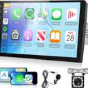 Single Din 9 Inch Car Radio with CarPlay & Android Auto,Hodozzy Touch Screen Car Stereo, Mirror Link, FM AM Audio, Bluetooth 5.0 | Backup Camera Input & SWC+MIC, Car Multimedia Player