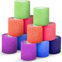 Ever Ready First Aid Self Adherent Cohesive Bandages 3" x 5 Yards - 12 Count, Rainbow Colors