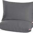 EIUE Bed Pillows for Sleeping 2 Pack Queen Size 20 x 30 InchesSuper Soft Down Alternative Microfiber Filled Pillows,Pillows for Side and Back Sleepers,Black