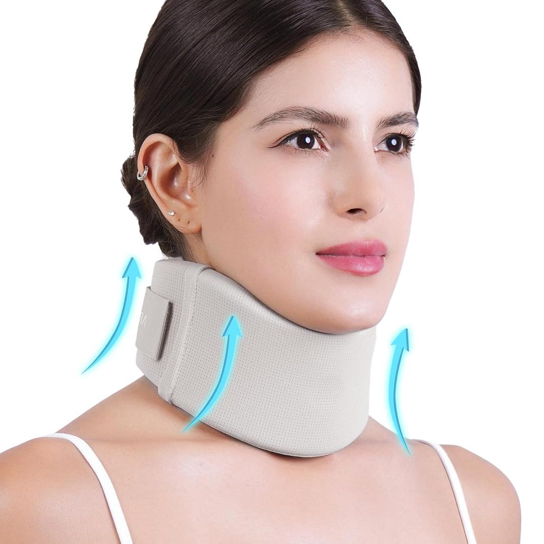 Ice Silk Neck Brace - Soft, Breathable Cervical Collar for Pain Relief & Posture Correction - Washabel Anti-Snoring Support for Comfortable Sleep - Ideal for Office Workers