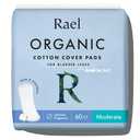 Rael Incontinence Pads for Women, Organic Cotton Cover, Postpartum Essential, Heavy Absorbency, Bladder Control, 4-Layer Core with Leak Guard Technology, Long Length (Moderate, 60 Count)