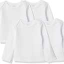 Hanes Baby Long Sleeve T-shirt, Ultimate Flexy Knit Tee for Boys & Girls, 4-Pack (White) 0-6 months