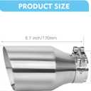 2.5 to 3.5 Inch Exhaust Tip 2.5"Inlet to 3.5"Outlet Exhaust Tips 6.7" Length Muffler Tip 304 Stainless Steel Tailpipe Diesel Exhaust Tip Double Wall Polished Slant Cut Clamp On (Sliver)