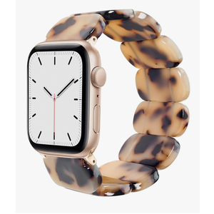 Heesch Tortoise Stretchy Watch Band Compatible with Apple Watch Serise Ultra/SE/8/7/6/5/4/3/2/1, Resin Cute Watch Strap Wristband for iWatch Bracelet for Women Men Girls, 38/40/41mm, Oval Version