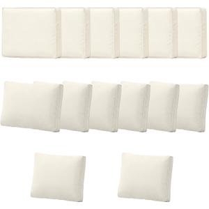 14PCS Patio Cushion Covers,Patio Seat Protectors Splash-proof, Washable Outdoor Couch Cushion Covers Replacement with Zippers, Slipcovers Sofa Chair Cover(Beige,Cover Only,24 x 24 x 3.15 inches)
