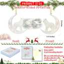 4 x Christmas Tree Decorations, Acrylic Animal Christmas Ornaments, Home Decoration, Party Decoration, Small Animals on The Moon (White Wolf)