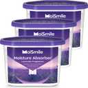 Moisture Absorbers, Efficient Lavender Vanilla Humidity Absorber  Odor Eliminator Boxes, Refillable Car Dehumidifier for Closet, Bathroom, Basement RV, 3 Pack