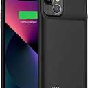 Battery Case for iPhone 13, Enhanced 7000mAh Ultra Thin Portable Protective Smart Charging Case Support Carplay Compatible with iPhone 13 (6.1 inch) Rechargeable Extended Battery Charger Case (Black)