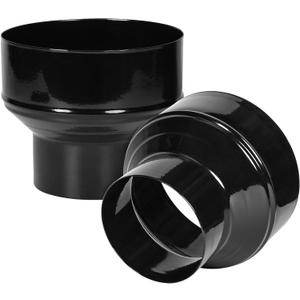 2 Pcs Duct Reducter 6 to 4 Air Ducting Reducer Increaser Air Duct Adapter or Round Metal Pipe Reducer for Bathroom Kitchen Ventilation Systems - Black