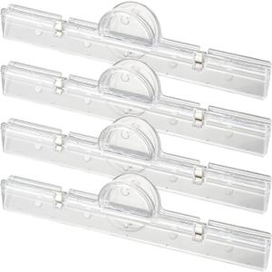 Magnetic Binder Clips, Heavy Duty 7.9" Transparent Large Clamps for Fridge & Whiteboard Holds File, Artwork & Menus, Strong Magnets for Kitchen, Office, Home & Classroom, Office Supplies 4Pcs