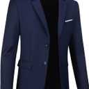 Mens Suit Jackets Casual Two Button Slim Fit Blazers Suit Separates Coat Sport Coats with Pockets for Wedding Prom Party (3X-Large, Navy Blue)