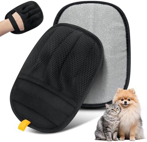 ArtnPlan Pet Hair Removal Glove for Cats & Dogs, Upgraded 5-Finger Electrostatic Pet Hair Remover Glove for Furniture, Couch, Carpet, Car Seat, Clothing - Reusable Cleaning Tool