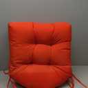 Blazing Needles Solid Twill U-Shaped Tufted Chair Cushions (Set of 2), 16", Tangerine Dream