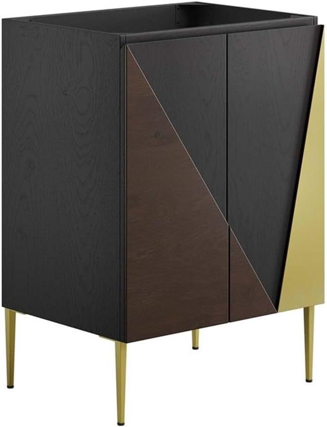 Modway EEI-6142-BLK-GLD Alchemist 24" Bathroom Vanity Cabinet (Sink Basin Not Included), Black Gold