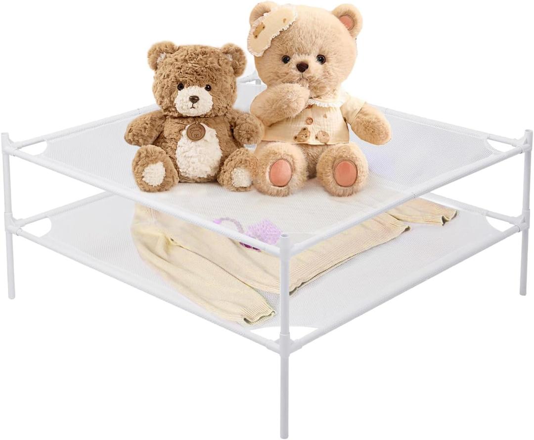 Sweater Drying Rack, 2-Layer Clothes Drying Rack Flat Mesh Stackable Laundry Drying Rack for Sweaters Socks Toys Indoor&Outdoor Use