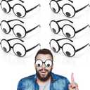 HOHAJIU Googly Eyes Glasses, Funny Glasses Pranks Toy, Novelty Shaking Giant Eye Glasses, Funny Costume Accessories for Dress Up Party, Halloween or Birthday Party Favors, Party Supplies 6PCS