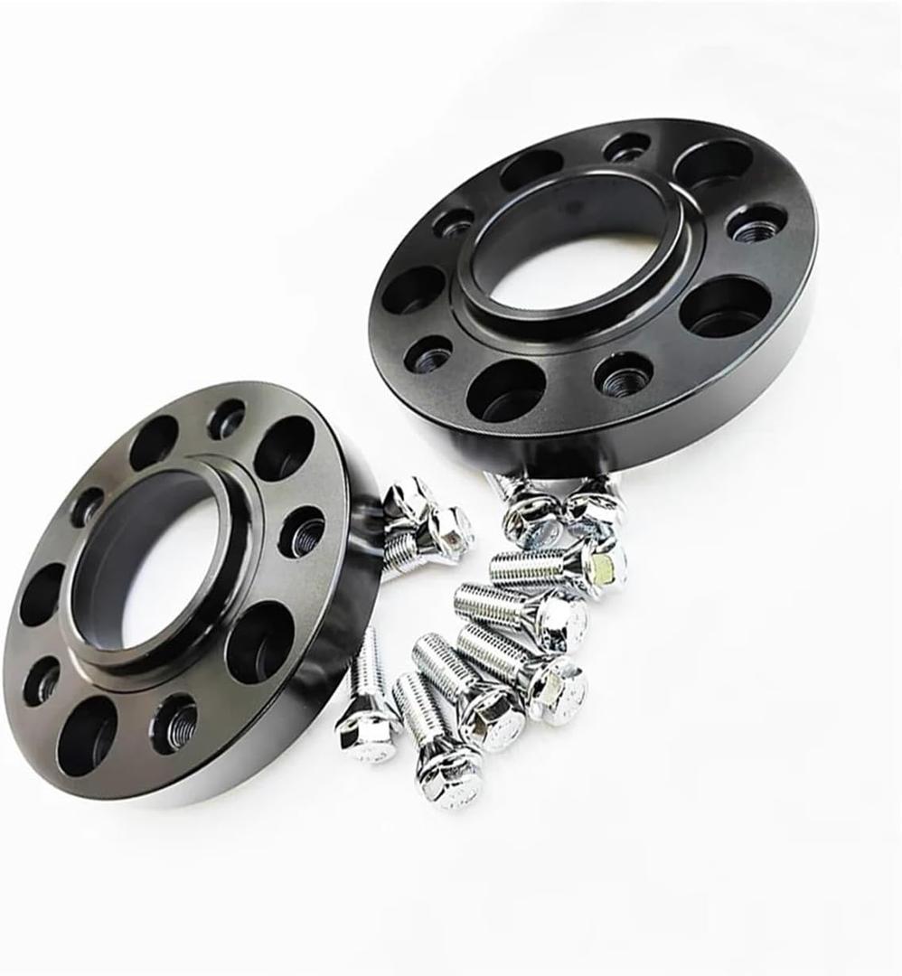2PCS 2'' 50mm 5x112 BORE 66.6MM BOLTS 14X1.5 INCLUDED HUBCENTRIC WHEEL SPACERS Compatible For BENZ (Black)