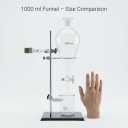 QWORK 1000ml Heavy Wall Conical Separating Funnel with 24/29 Fitting and PTFE Stopcock + Laboratory Distillation Support Rack for Titration Extraction