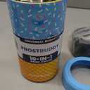 Frost Buddy Universal Can Cooler - Fits all - Stainless Steel Can Cooler for 12 oz & 16 oz Regular or Slim Cans & Bottles - Stainless Steel (Blue Ice Cream)
