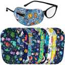 Newcotte 12 Pcs Eye Patch for Kids Toddler Reusable Adjustable Girls Boys Eyepatch for Glasses Left or Right Eye Patch, Assorted Patterns(Fresh)