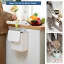 2.4 Gallon Kitchen Compost Bin for Counter Top or Under Sink, Hanging Small Kitchen Trash Can with Lid, Wall Mounted Waste Basket Bin Garbage Can for Bathroom (White)