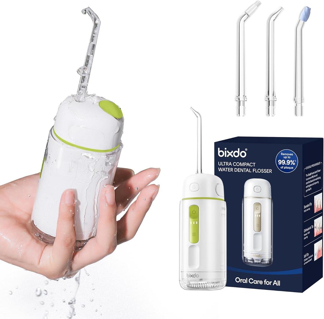 Water Flosser Portable for Travel - Mini Water Flosser with 3 Modes, IPX7 Waterproof, 360 Nozzles, Cordless Water Dental Flosser for Teeth Cleaning Flossing for Adults, Braces & Sensitive Gums