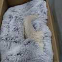 ShinHye Cat Bed Round Plush Fluffy Hooded Cat Bed Cave, Cozy for Indoor Cats or Small Dog beds, Soothing Pet Beds Doughnut Calm Anti-nxiety Dog Bed - Waterproof Bottom Washable (26
×
26inch, Coffee)