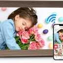 Frameo 10.1" Digital Picture Frame with 32GB Memory WiFi Electronic Photo Frame Wood 1280 x 800 IPS Touch Screen Auto-Rotate Slideshow Wall Mountable Share Photos/Video Remotely Anywhere