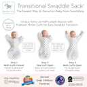 Amazing Baby Transitional Swaddle Sack, Arms Up Half-Length Sleeves & Mitten Cuffs, Swaddle for Newborn Transition to Baby Sleep Sack Wearable Blanket, Medium, 3-6 Month, 14-21 lb, Sterling Tiny Bear