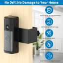 Anti-Theft Ring Doorbell Mount for 2026 Newest Ring Battery/Other Doorbell/Plus/Pro (2nd Gen), No-Drill Camera Doorbell Kits, Non-Blocking Motion Sensor, Accessories for Apartment & Rental, Black
