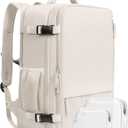 Beraliy Travel Backpack Airline Approved, Carry on Backpack, 16 Laptop Backpack, Waterproof Weekender Bag, Casual Daypack, Hiking Backpack, Beige (Large)