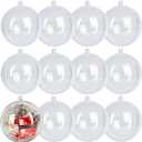 12 Pack Clear Plastic Fillable Ornament Ball 3.15''/80mm for Christmas,Holiday, Wedding,Party,Home Decor