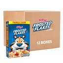 Kellogg's Frosted Flakes Breakfast Cereal, Kids Cereal, Family Breakfast, Family Size, Original (12 Boxes), Best By: OCT/24/2025