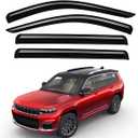 Lightronic Extra Durable Outside-Mount Auto Vent Window Visor, Fits 2021-2025 Jeep Grand Cherokee L (7-Seats), UV Protection Rain Guard, Original Wind Deflector, No-Drilling Install, Smoke, 4-Pcs