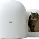 MS!MAKE SURE Cat Litter Box, Large Covered Hidden Dog Proof Closed Modern Cat Litter Box Furniture with Scoop, for Odor Control and Less Tracking, Easy to Clean,26.7"x19.6"19.6", Snow White