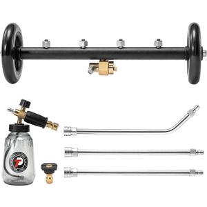 Tool Daily Undercarriage Pressure Washer Attachment 16 Inch, Dual-Function Undercarriage Cleaner with 1-Liter Foam Cannon, Under Car Wash Water Broom with 3 Pieces Extension Wand, 3600 PSI