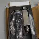 Waterfall Bathroom Faucets Brushed Nickel Modern Single Handle Sink Faucet for 1 or 3 Holes with Deck Plate and Pop-Up Drain, Rv Sink Camper Farmhouse Faucet