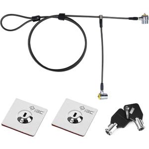 I3C Twin Head Laptop Security Cable Locks Keyed with Anchor Plate, Hardware Security Cable Lock Anti Theft Lock, Lock Two Devices at The Same Time, for Monitors, Laptops, MacBooks, Tablets, iPad