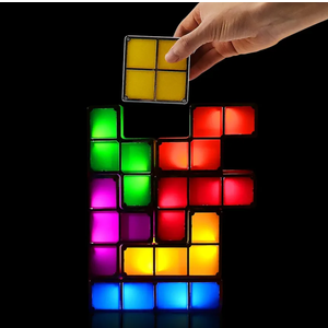 LOSCHEN Night Light,DIY Stackable LED 7 Colors Interlocking Induction Novelty Desk Lamp,3D Puzzle Magic Light Bright Toy for Kids Teens,Gamer Decor Ideal Gift