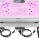 Vibration Plate, Lymphatic Drainage Massager for Circulation Boost & Recovery, Vibration Plate Exercise Machine with Remote & Loop Bands, Compact Home Fitness Platform for Shaping (Pink)