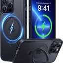 CASEKOO Designed for iPhone 13 Pro Case with Magnetic Invisible Stand [Military Drop Protection] [Compatible with MagSafe] Shockproof Translucent Matte Slim Phone Cover 6.1", Black