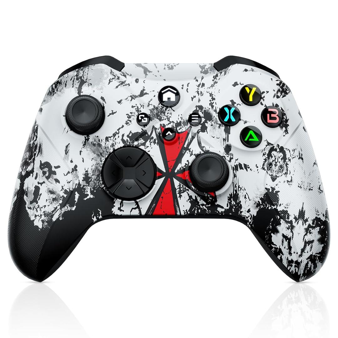 Xexvyrin Wireless for X-Box Controller, Compatible with X-box One X|S, Series PC, Special Edition Custom Controller 6-Axis Motion Control/3.5mm Audio Jack/Dual Vibration/Macro Function/TurboWhite