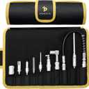 Poneya 9 PCS Grease Gun Couplers, Quick Connect Greasing Accessory Kit with Grease Gun Tips 12" Flex Hose & Roll Up Case, Perfect for Quick Release Grease Couplers to Reach Any Grease Fitting