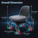 Heavy Duty Low Rolling Stool with Backrest, Aurora-RGB Caster